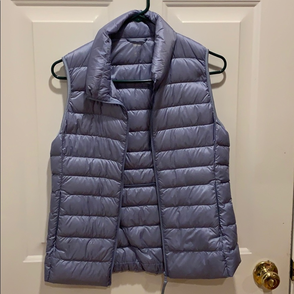 Baby blue zip up vest